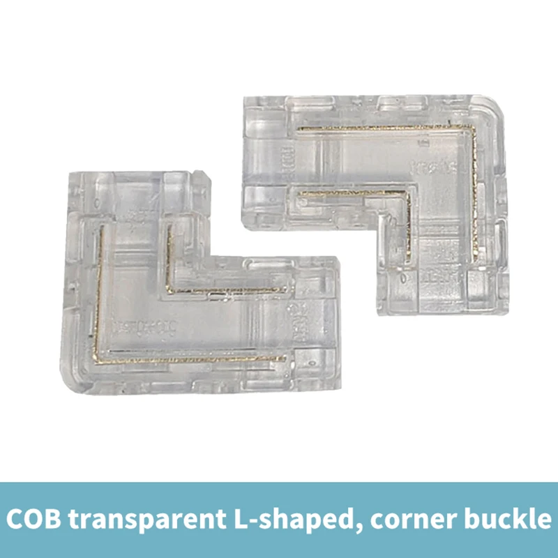 High Density 8mm/10mm 2Pin L Shape LED Strip Connector for COB Strip Lights Connection Strip to Strip Easy Connecting Terminal