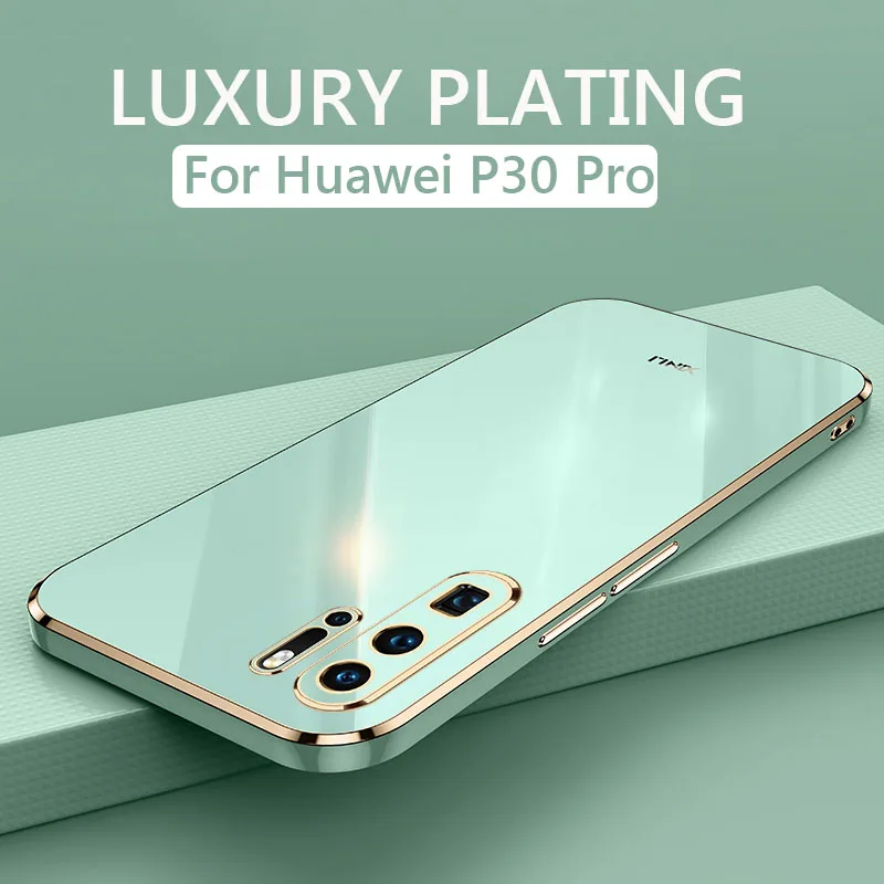 Luxury Square Plating Phone Case For Huawei P30 Pro Lite P30Pro P30Lite 5G ShockProof Soft TPU Back Cover Fundas