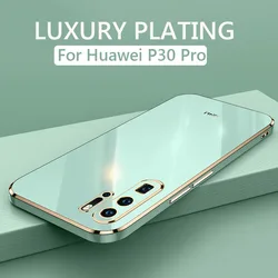 Luxury Square Plating Phone Case For Huawei P30 Pro Lite P30Pro P30Lite 5G ShockProof Soft TPU Back Cover Fundas