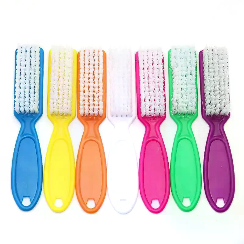 Nail Dust Cleaning Brush Non-slip Plastic Handle Multicolor Soft Bristle Manicure Pedicure Tool for Professional Nail Artists