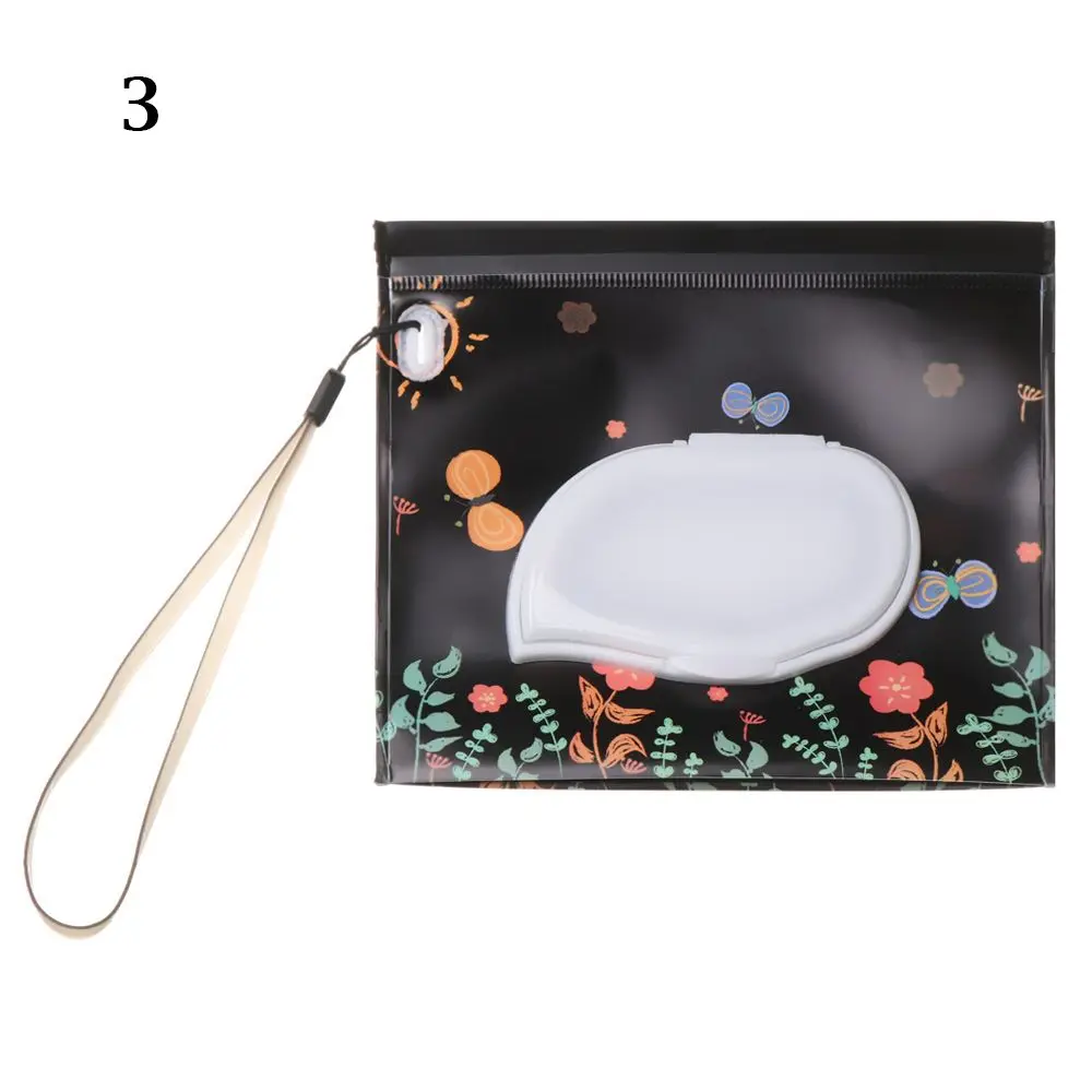 Fashion Cute Snap-Strap Flip Cover Carrying Case Portable Tissue Box Cosmetic Pouch Stroller Accessories Wet Wipes Bag