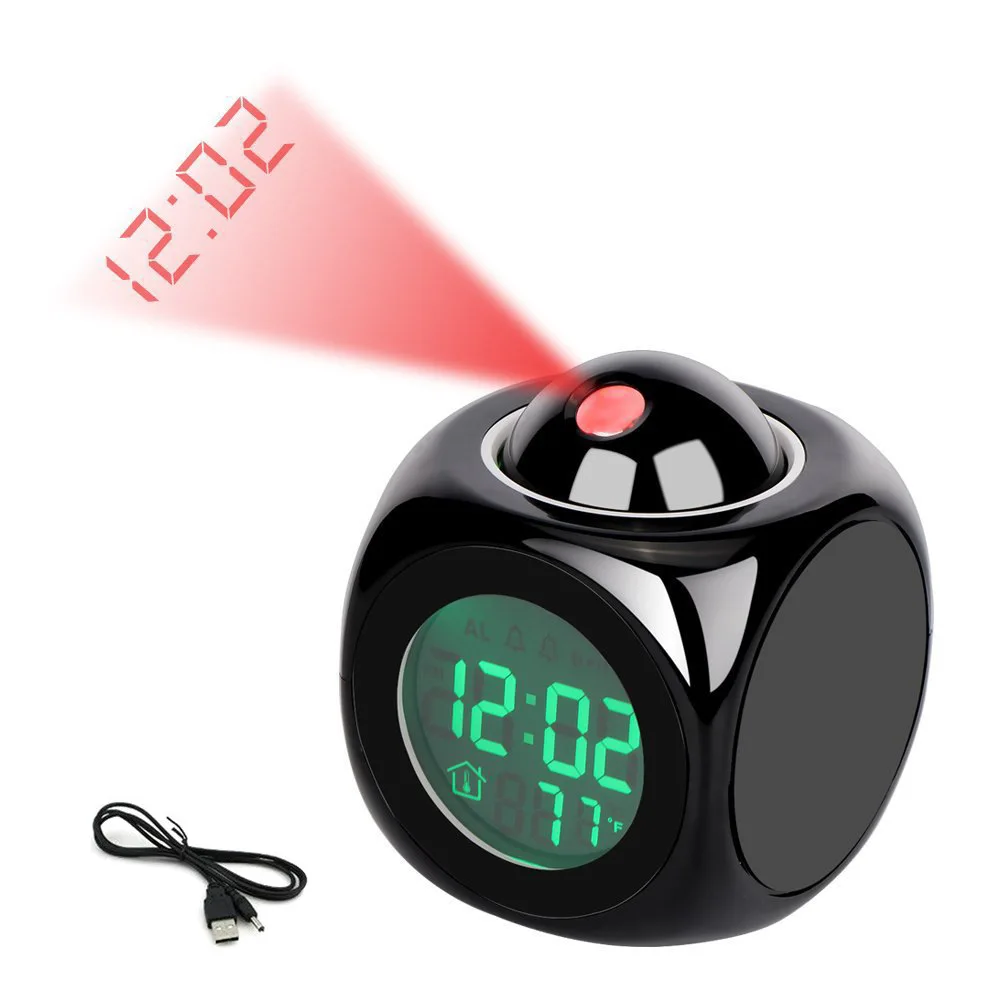 ساعة عرض رقمية LED مع USB ، ساعة LCD ، درجة الحرارة ، الإضاءة الخلفية ، بصوت عال ، الموسيقى ، التنبيه ، الغفوة ، جهاز عرض ، المنزل ، غرفة النوم ، 12 ، 24 ساعة