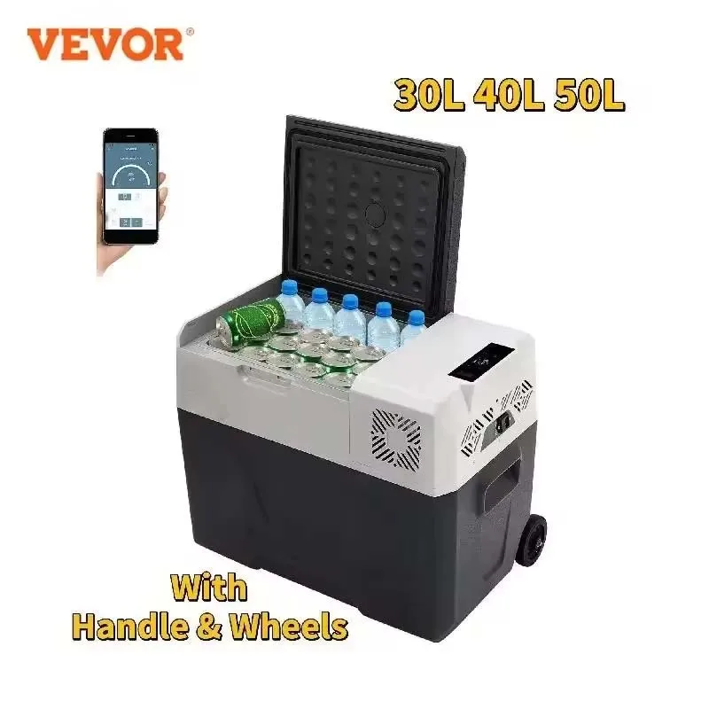 VEVOR Mini lodówka samochodowa z zamrażarką 30L 40L 50L przenośna lodówka kompresorowa 12V/24V 220V do jazdy na kempingu piknik