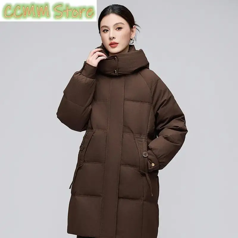 New Warm Cotton Padded Jacket Long Down Cotton Coat Women Parkas Autumn Winter Overcoat Hooded Outwear Ladies Down Jacket