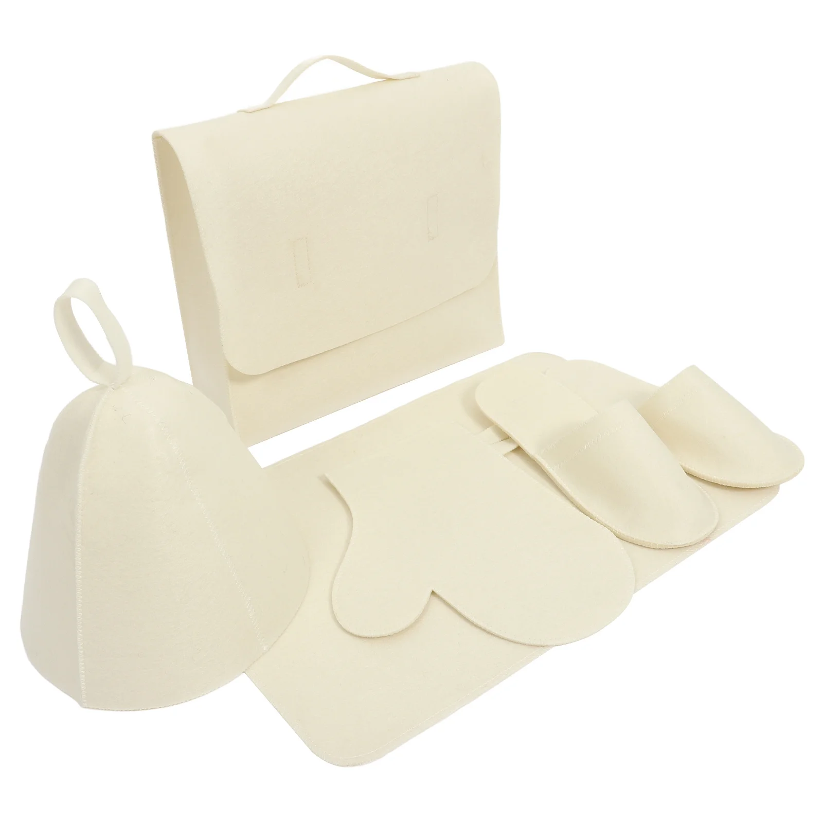 

1 set 1 Set Felt Sauna Hat Gloves Water Absorbent Heat Insulating Lightweight Portable For Bath Spa Outdoor Sports Bathroom Caps