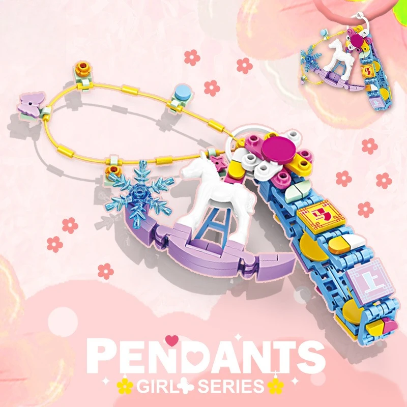 

Модели серии брелоков для сборки девушек, строительные блоки из мелких частиц, подвески, игрушки, подарки, мода