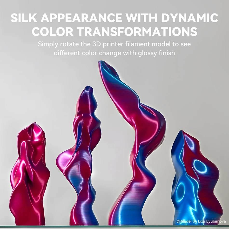 JAYO SILK PLA خيوط 1.75 مللي متر ثنائي الألوان خيوط طابعة ثلاثية الأبعاد حرير ثلاثي الألوان خيوط ثلاثية الأبعاد لامعة متعددة الألوان تغيير #5
