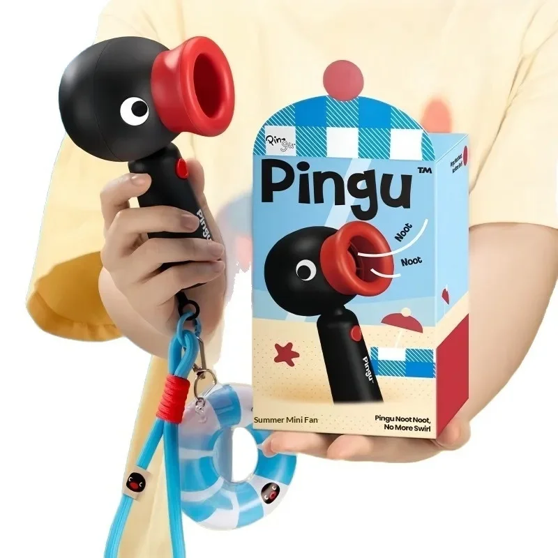 Nouveau ventilateur portable Pingu rechargeable 2000 mAh, rotatif, pour l'été, jouet, bureau, étudiants, accessoire d'anime, cadeaux, voyage, été
