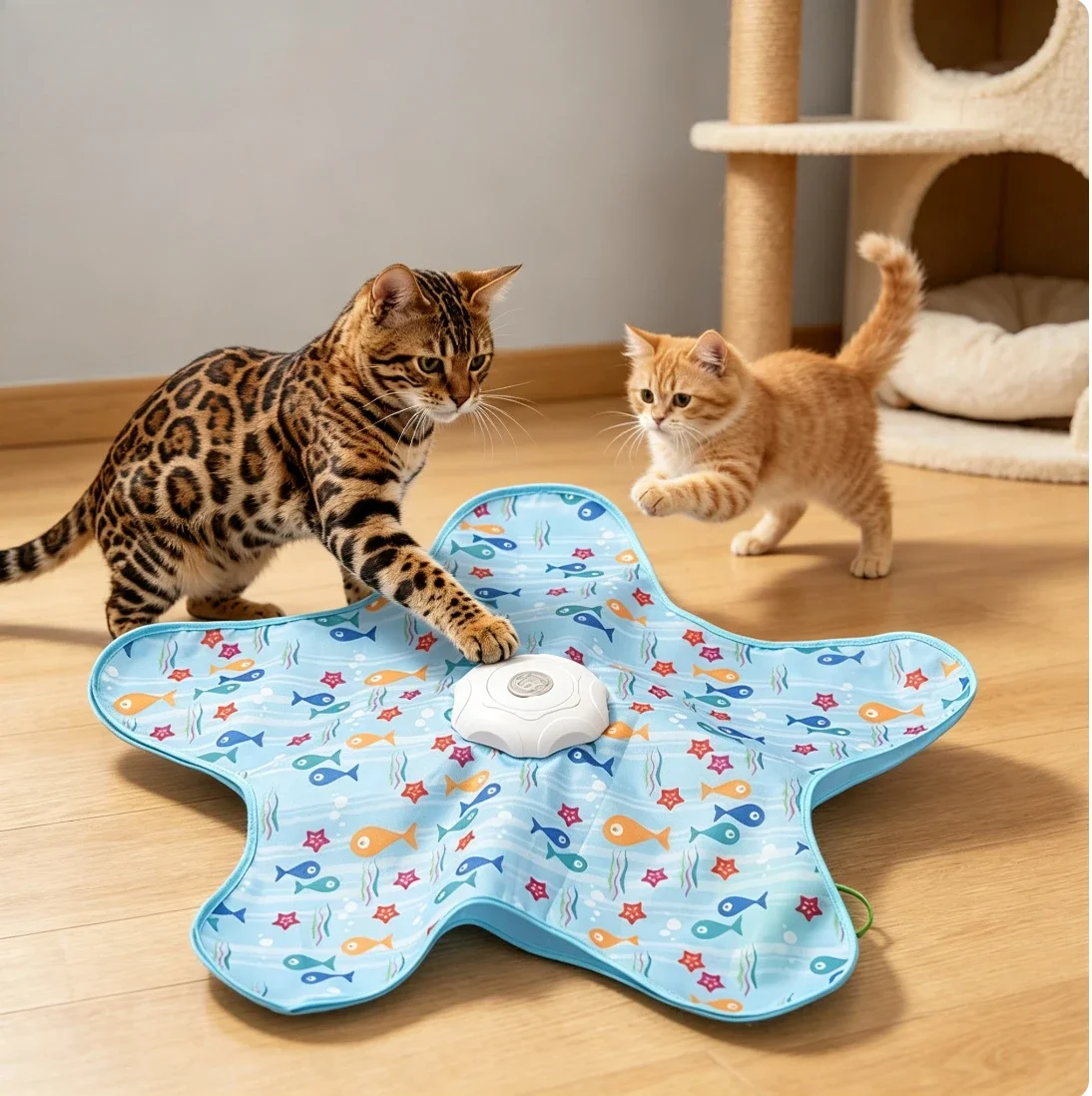 Intelligent Speaker Cat Toy Hide and Seek Game Pad, Automatic Interactive Toy, Boring Relief Game Toy, Indoor Kitten