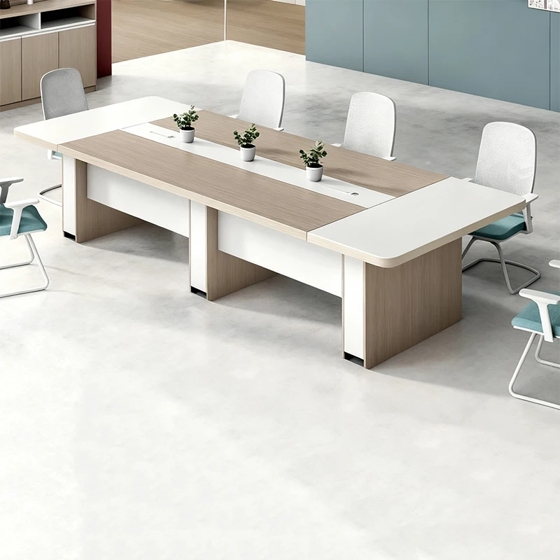 # 2025 New Luxury High-grade Modern Business Meeting Room Table 6-8 People Capacity Commercial Office Conference Table Made Woo
