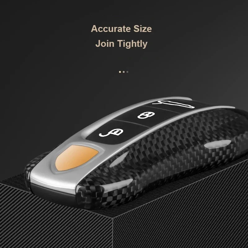 Real Carbon Fiber Key Fob Cover For Porsche Macan Cayenne 718 Boxster Cayman Panamera 911 Taycan Key Housing Cover Shell Case