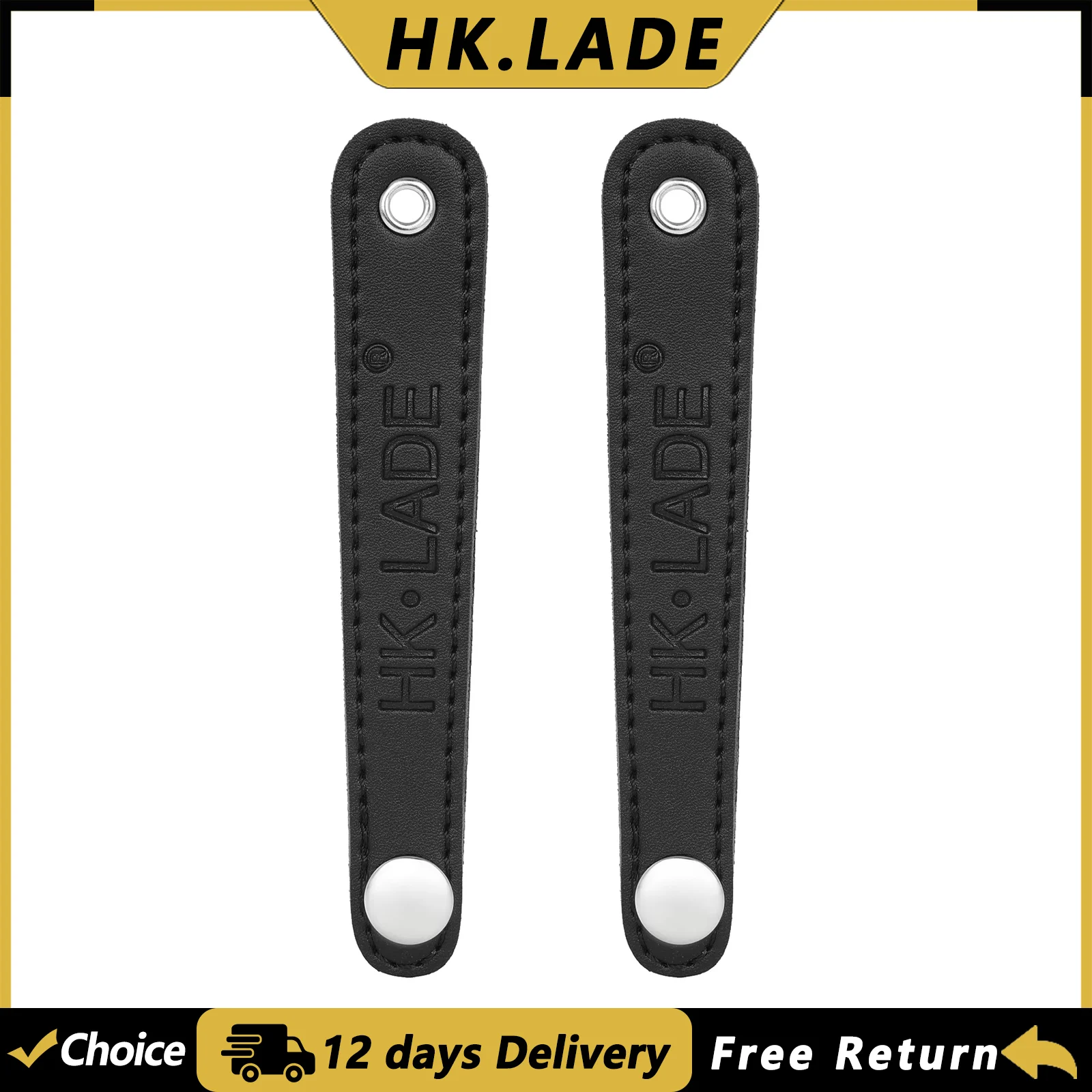HK.LADE 2Pcs Accordion Bellows Strap Black PU Leather Super Wide Thick for BASS Accordion Shoulder Strap Accordion Accessories