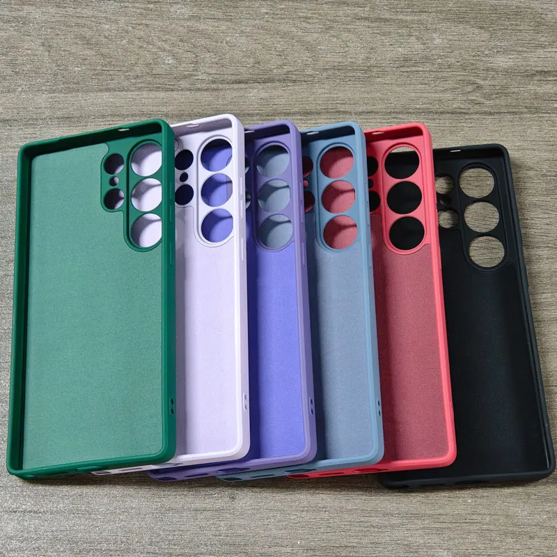 For Samsung Galaxy S26 S25 S24 Ultra Plus S24FE S25Edge Silky Silicone Case Soft-Touch Back Protective Cover S25Ultra S25+ S26+