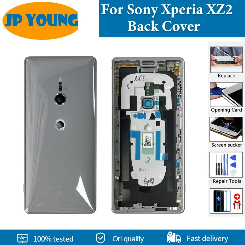 Calidad AAA + para Sony Xperia XZ2 cubierta trasera funda carcasa de puerta trasera para Sony Xperia XZ2 cubierta de batería con reemplazo adhesivo