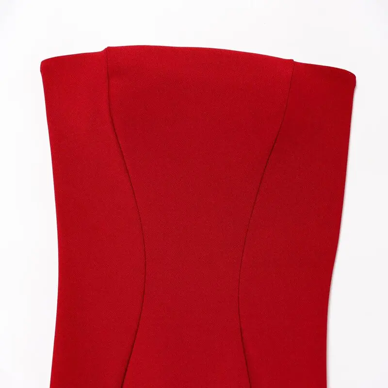 صيف 2025 وصول جديد فستان نسائي ضيق بدون أكمام منتصف الطول من قماش الشاش بتصميم تنورة أنبوبية، موضة الصيف لفستان السيدات #1