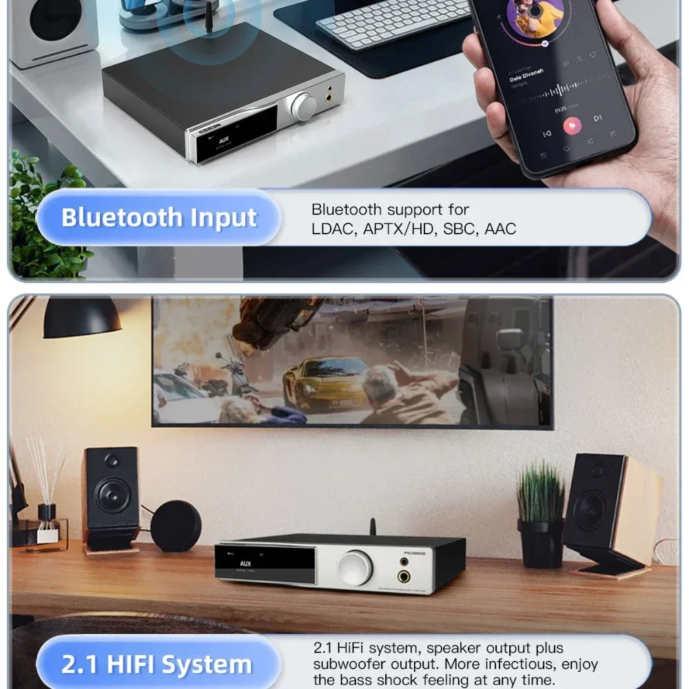 SMSL AO300 Headphone AMP & Power Amplifier & Decoder MA5332MS MQA-CD Audio DAC CS43131 Headphone Amplifier XMOS XU-316 2.1 HIFI