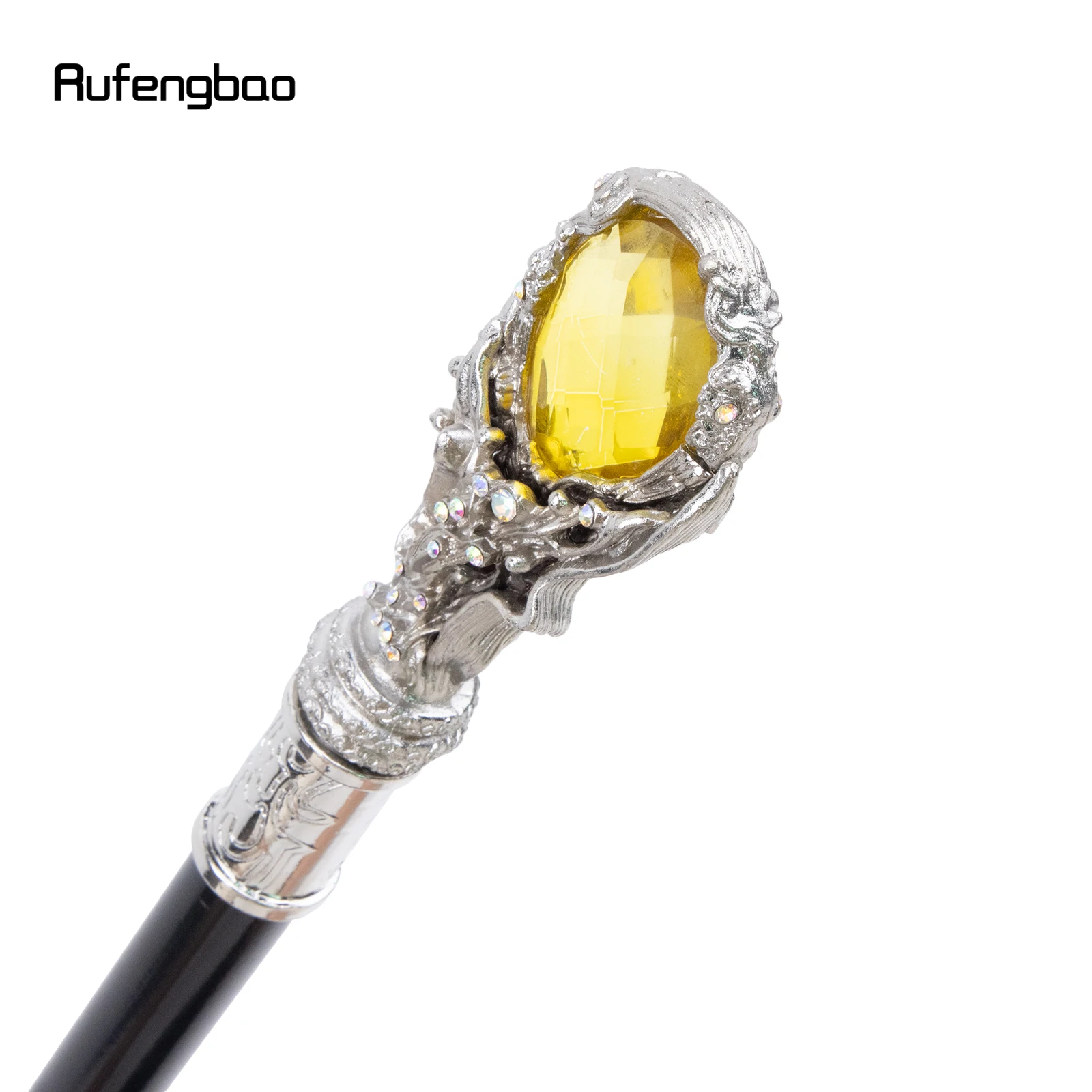 Yellow Diamond Type Golden Walking Cane Fashion Decorative Walking Stick Gentleman Elegant Cosplay Cane Knob Crosier 94cm