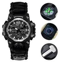 Men Watches outdoor pursuits 50m Waterproof Sports Watch Military Man Sports Watch Digital Dual Display Watch Quartz Led Digital