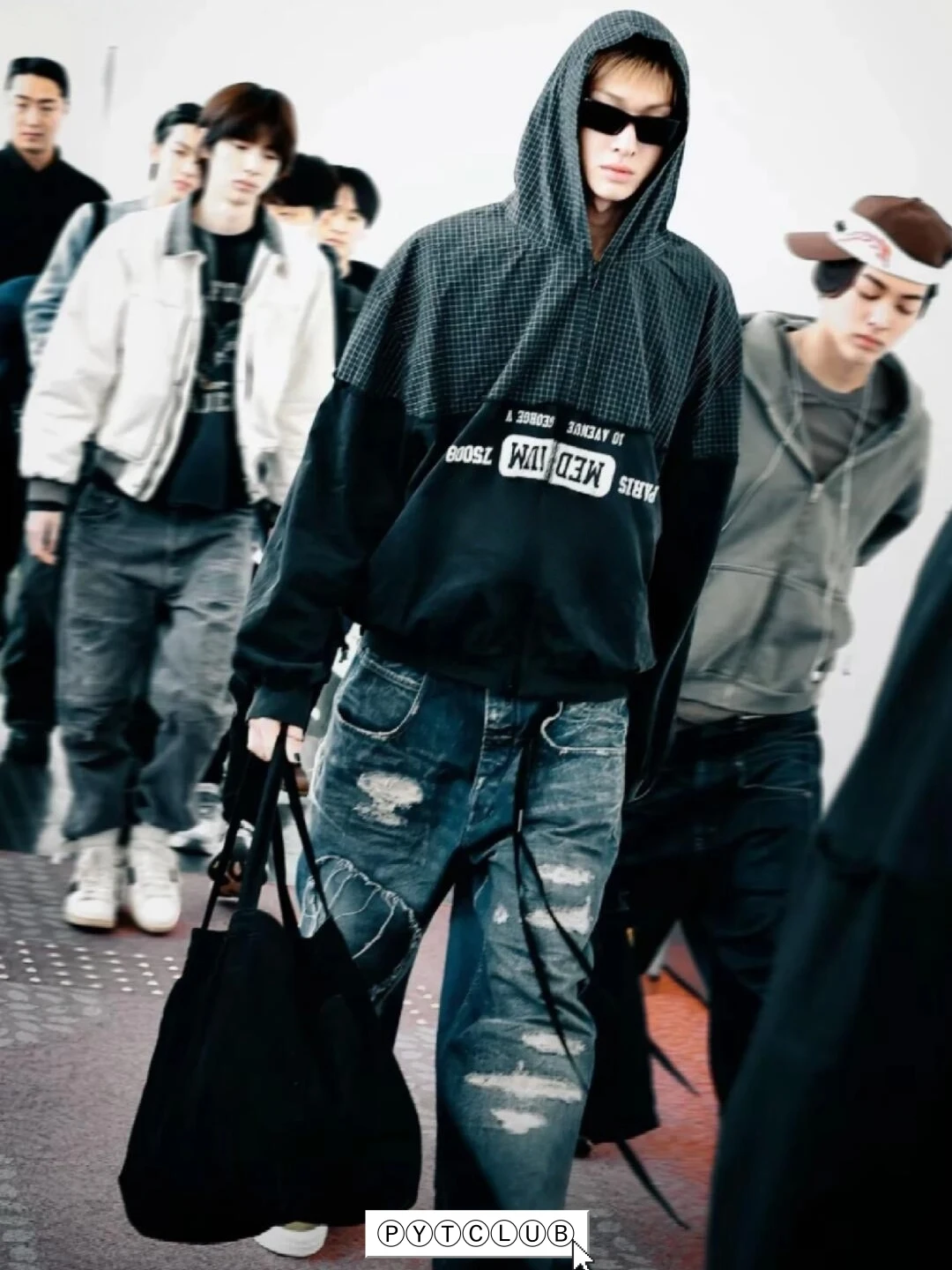 

Куртка-худи ex Parisian Sle Spliced Youngytking FW25 из хлопка с длинными рукавами, на молнии, с буквенным принтом, повседневная