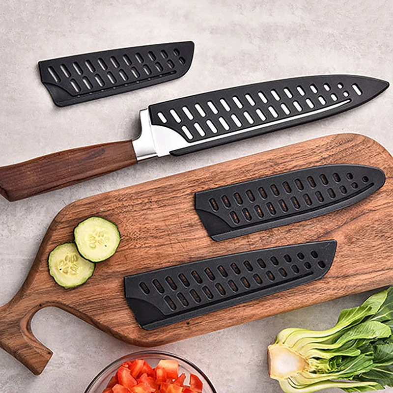 Kitchen Knife Sheath Black Plastic Knife Covers Knife Blade Protector Cover Edge Guards Case Boning Fruit Bread Chef Knife Tool