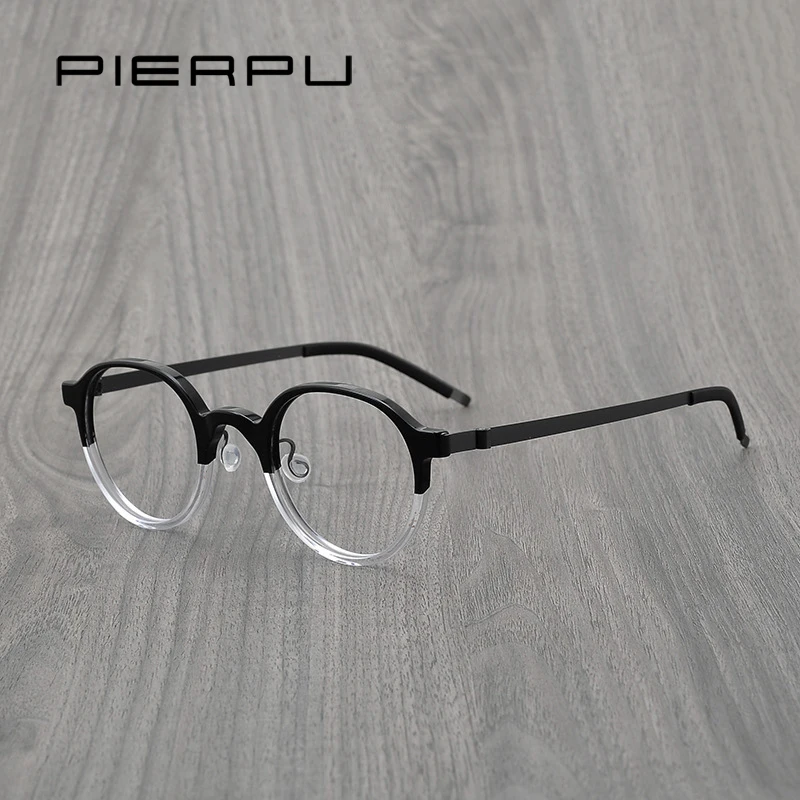 Vintage Retro Round Optical Glasses Frames Men Women Without screws Ultra-light Eyeglasses Frames Prescription Myopia Eyewear