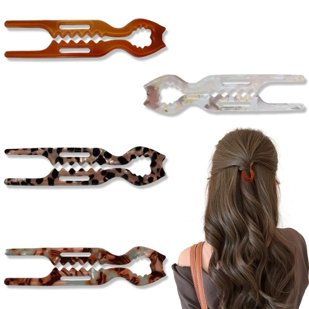4/6pcs/set Durable U Shaped Hair Stick Cat Shaped Acrylic Material Elegant Bun Holder Comfortable Hair Fork