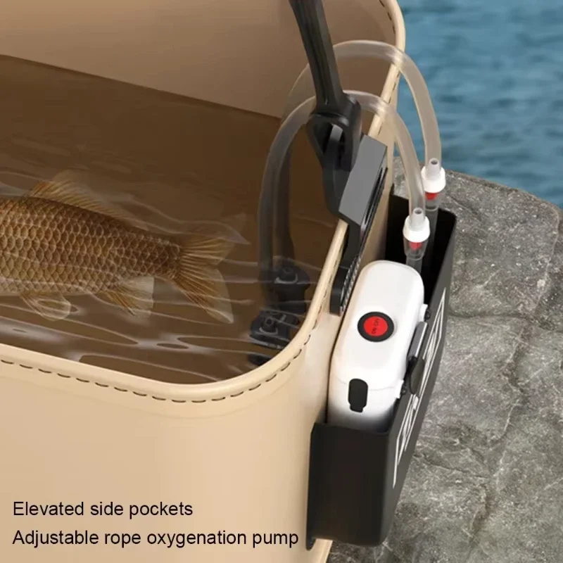 دلو صيد محمول قابل للطي 8L/13L، مستلزمات صيد خارجية مقاومة للماء، ملحقات مواد معالجة، للتخييم والنزهات