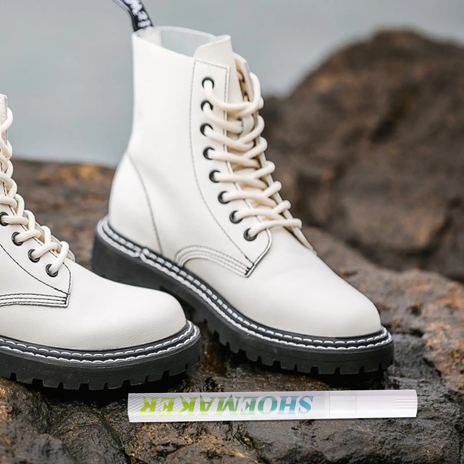 علامات الأحذية للأحذية الرياضية 20 جرام أقلام تحديد صبغ جلدية محمولة مدمجة متعددة الوظائف من الجلد الأبيض لإصلاح الأحذية #5