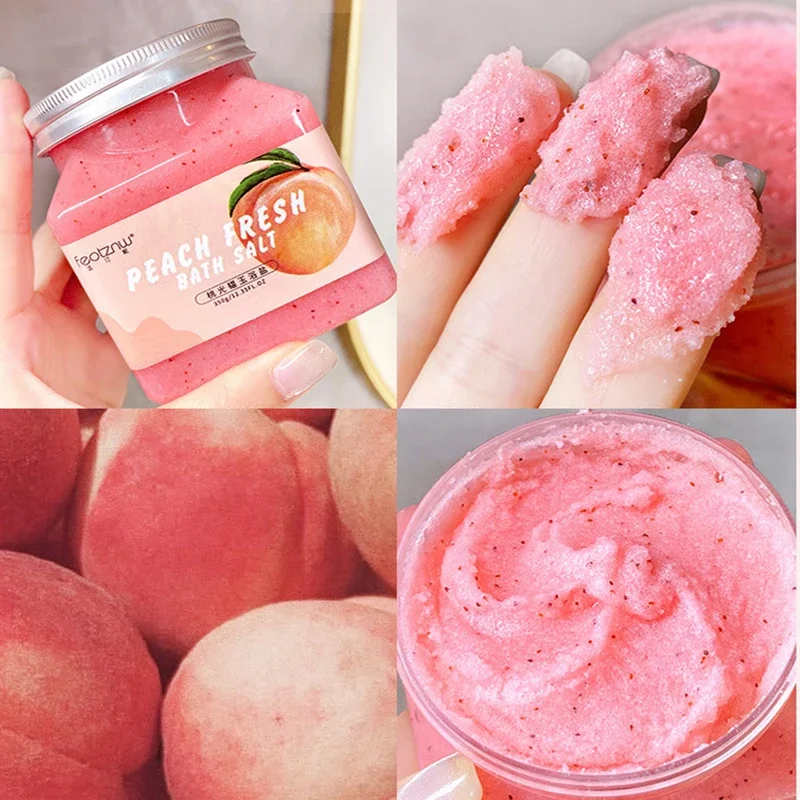 350g Big Bottle Body Skin Scrub Deep Cleansing Face Exfoliating Hydrating Scrub Fruit Scented Mud Exfoliating Gel Body Lotion