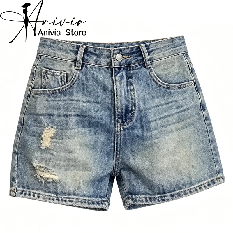 

Women's Blue Denim Short Pants Y2K Harajuku High Street Aesthetic Fashion 2000S Style Retro Casual Jeans Shorts Clothing 2026