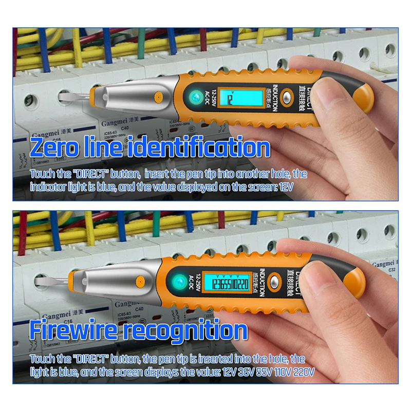 Digital Test Pencil With LCD Display Multifunction AC/DC Voltage Test Pen LED Light Voltage Detector Tester Electric Screwdriver