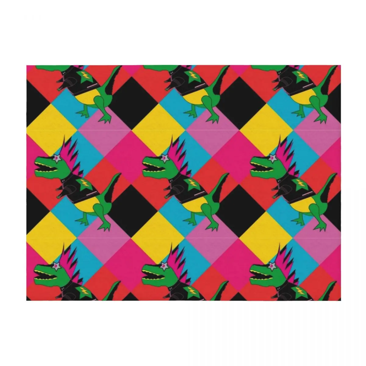 

punk dinosaur Throw Blanket christmas gifts Soft Plush Plaid Large warm winter Blankets
