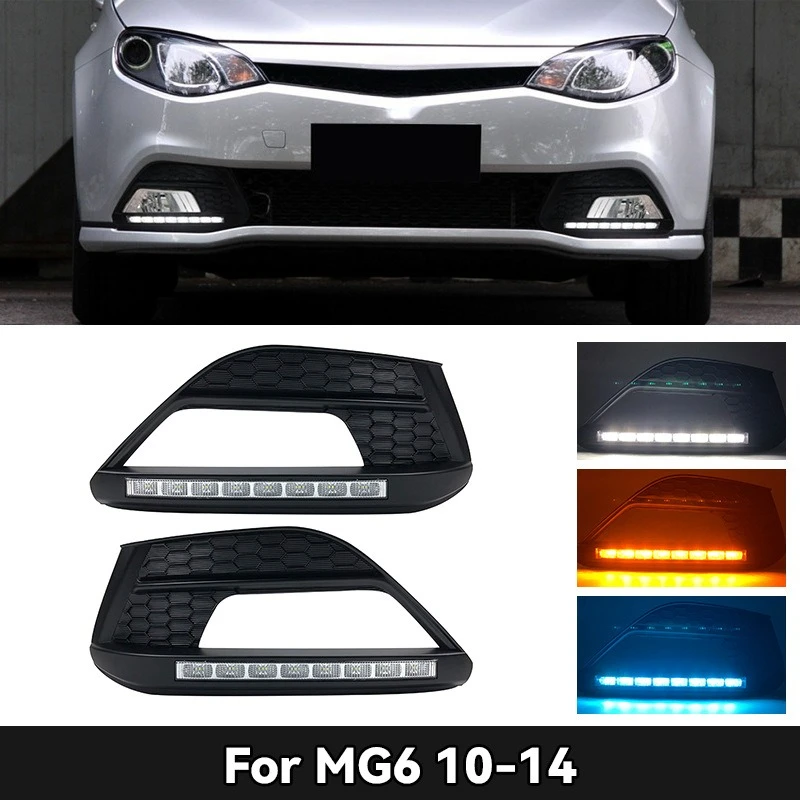 

2Pcs LED Daytime Running Lights For Morris Garages MG 6 MG6 2010 2011 2012 2013 2014 DRL Fog Lamps Cover Turn Signal