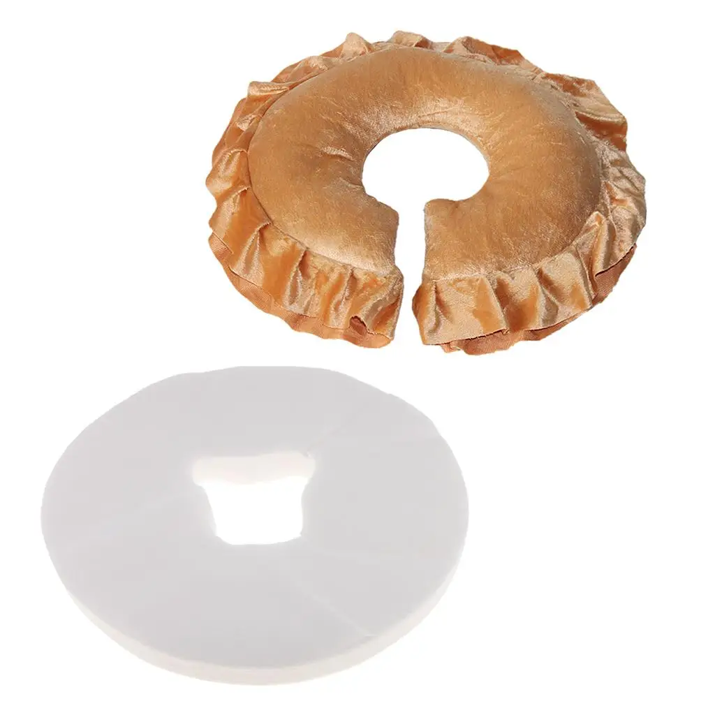 

Spa Face Cushion Pillow Soft Neck Support Massage Table Pillow with Disposable Covers for Travel Home Office