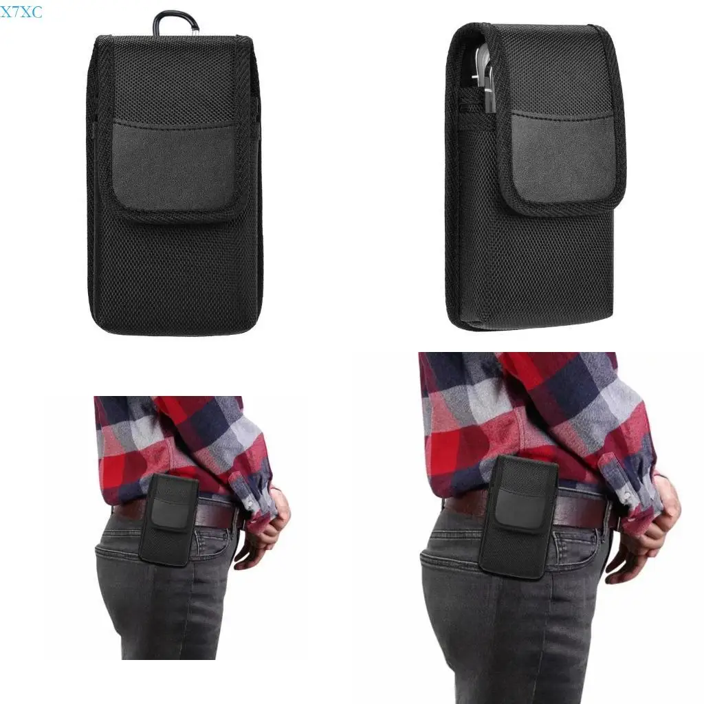 

X7XC Sleek Black Waist Mounted Phone Sleeve Sports Phone Bag Travel Phone Storage For Convenience