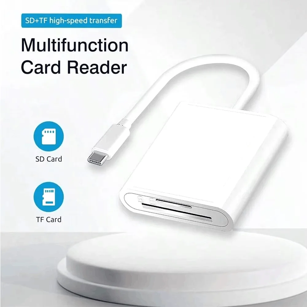 2-in-1 SD Card Reader Adapter Suitable For iPhone 17 16 15 for Samsung for Huawei for Xiaomi Dual Slot SD TF Storage Card Reader