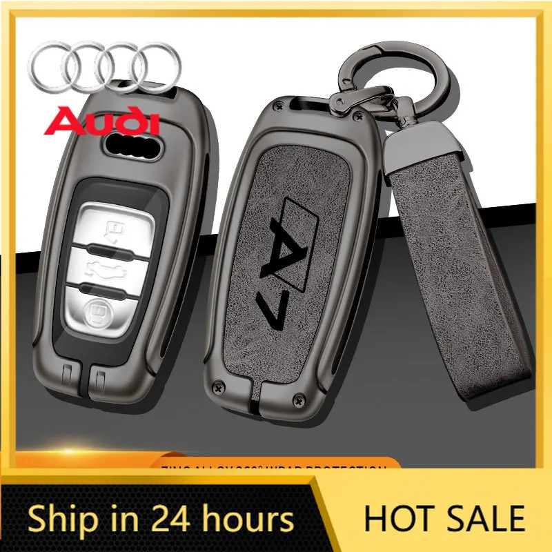 

Чехол-накладка из металла и кожи для автомобильного ключа-брелока 2026 года для Audi A7 Q3 A3 S4 B7 B8 A6 A5 A4 A8 Q5 S5 S6 Q7, аксессуары