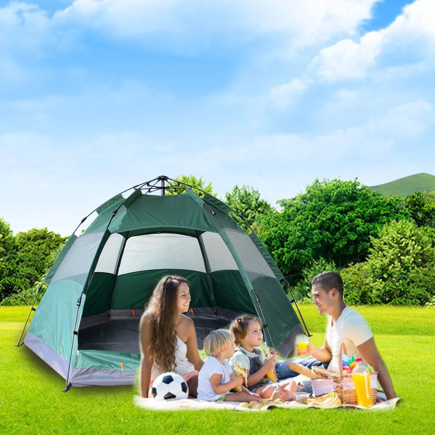 

Exquisite Camping Tent 6 Person Tent Double Decker Outdoor Light Tent