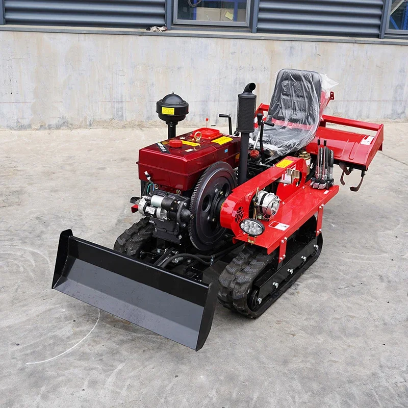 

Multifunctional rotary tiller agricultural machinery rotary cultivator mini crawler tractor price