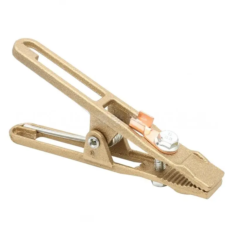 260A Brass Grounding Work Clamp Electric Argon Arc Welding Pliers A Shape Earth Wire Clamp Grounding Work Clamp