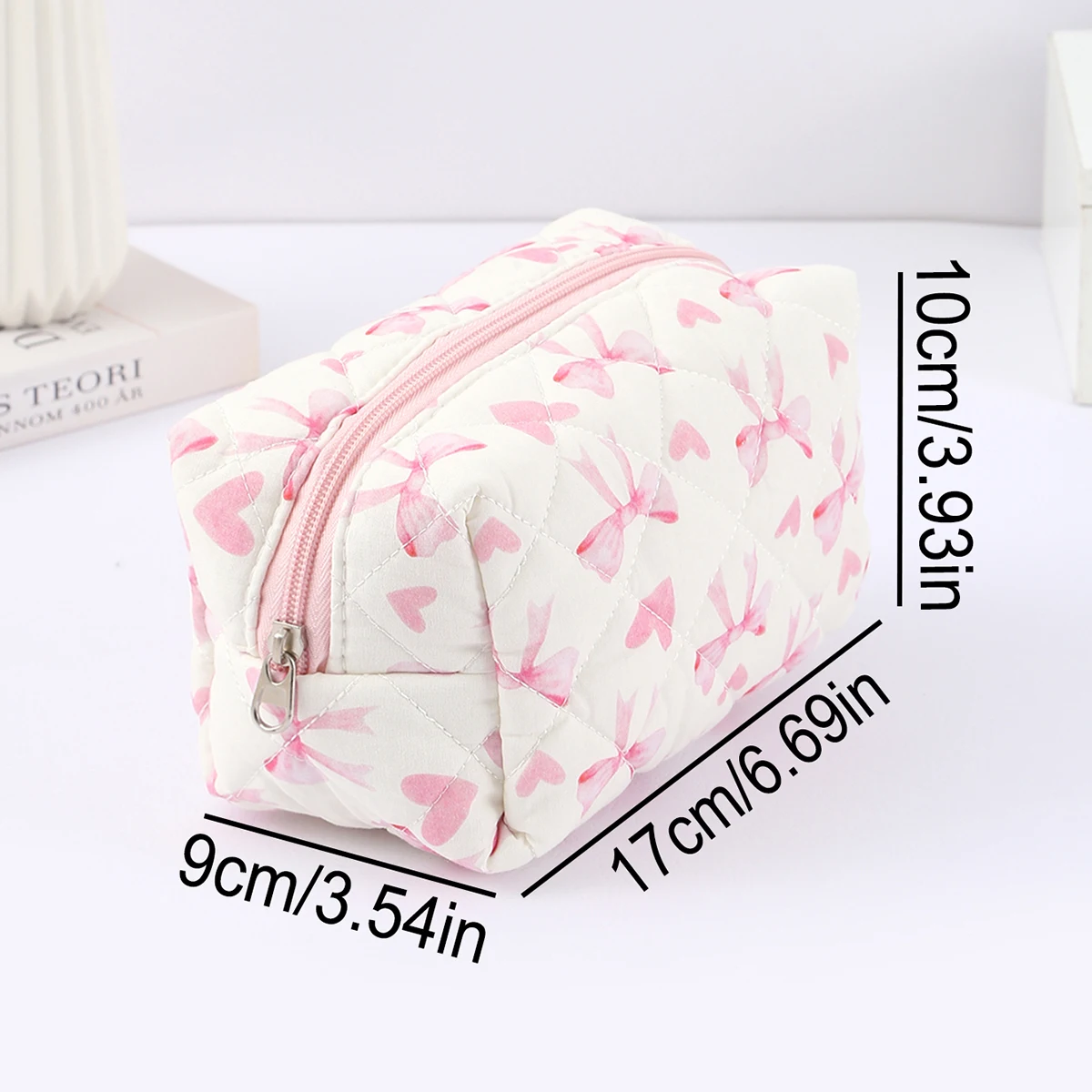 1 PC Exquisite Bowknot Single-Layer Pencil Case, Floral Pattern Design Storage Bag, A Must-Have for Back to School Season image 2