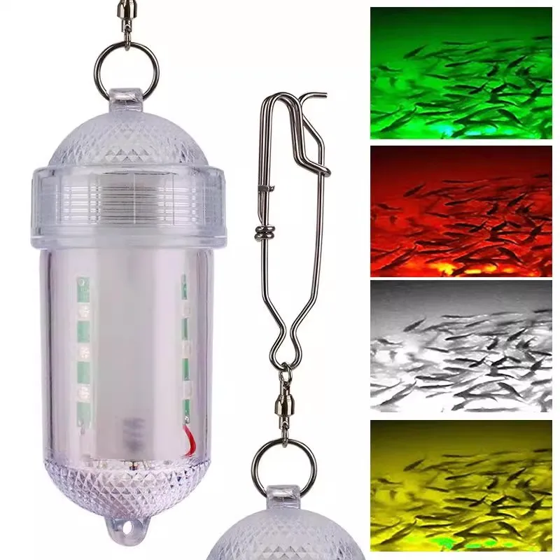 1 szt. Lampka LED do zbierania ryb, wielokolorowa świecąca przynęta, głębinowe łowienie