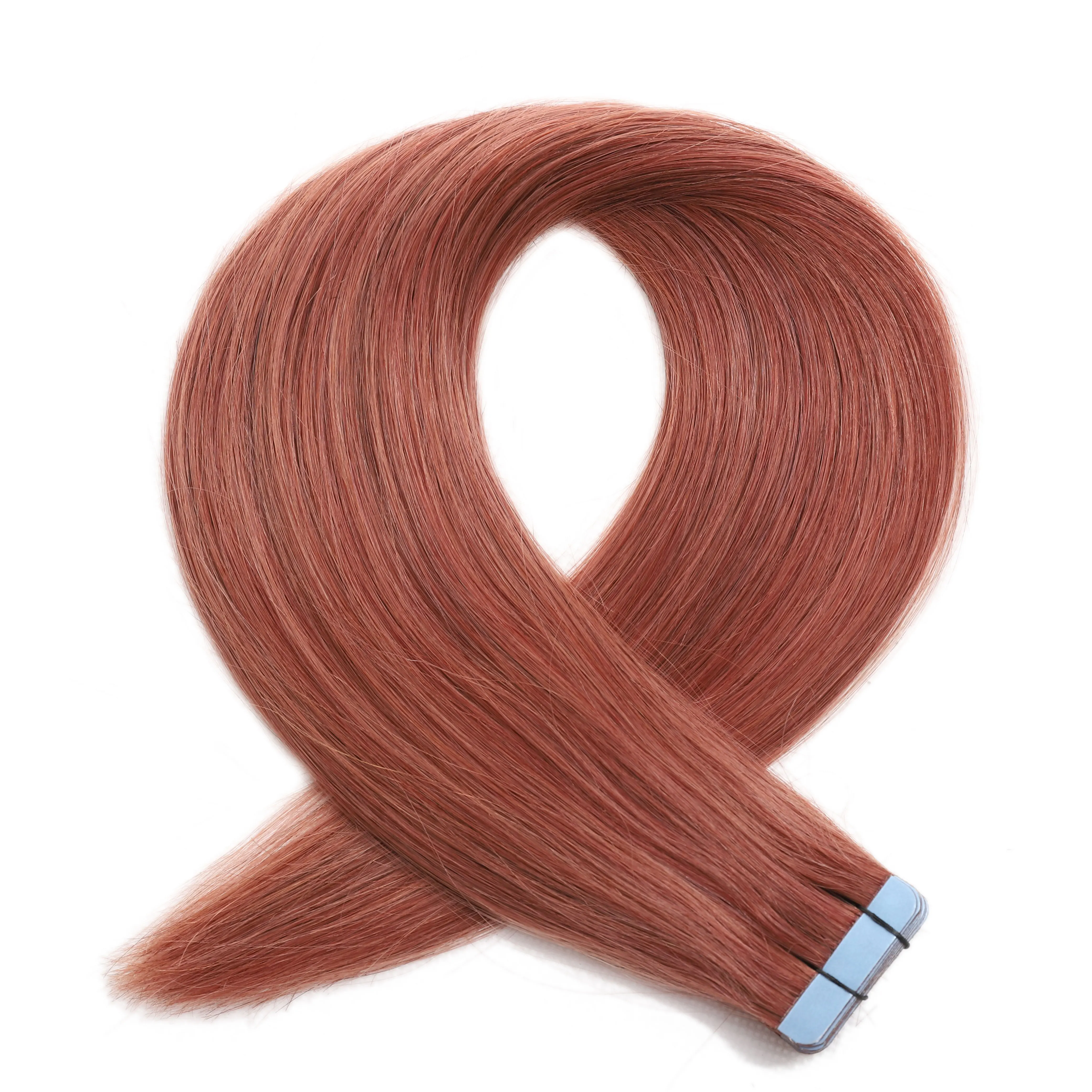 Fita de lovepol em extensões do cabelo humano em linha reta remy extensão do cabelo europeu natural sem emenda da pele trama cor marrom 10/20 pçs