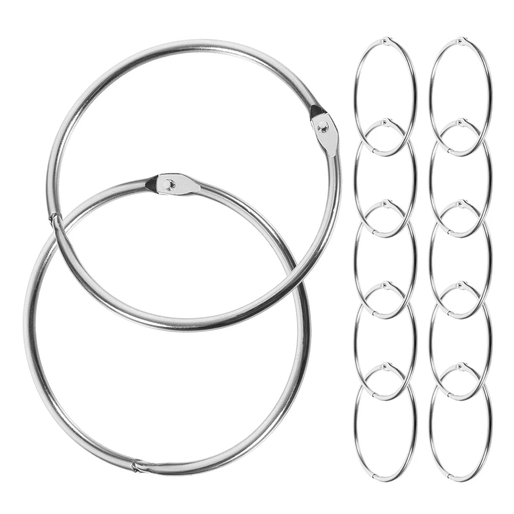 12 Pcs Book Binding Ring Key Rings Wire Binder for DIY Loose Leaf Buckles Scrapbook Office
