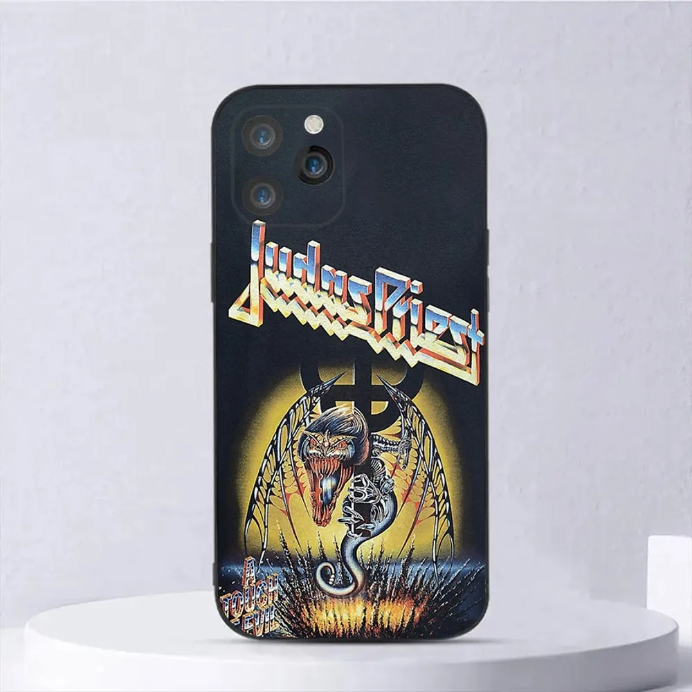 Rock Band J-Judas-S P-Priest-S Phone Case For iPhone15,14,13,12,11,Pro,Max,Plus,Mini,X,XS,XR,8,7,6,S,Plus,SE Soft Black Case