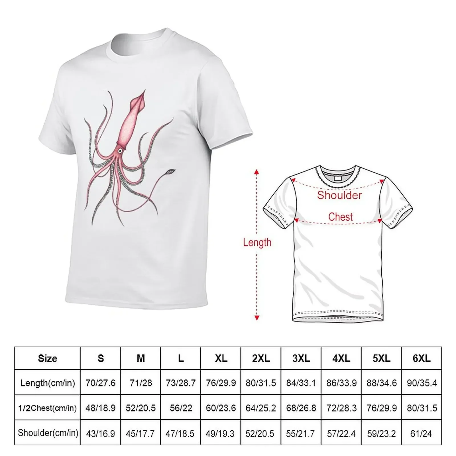 Giant Squid T-Shirt graphic tee shirt plus size clothes mens t shirts casual stylish