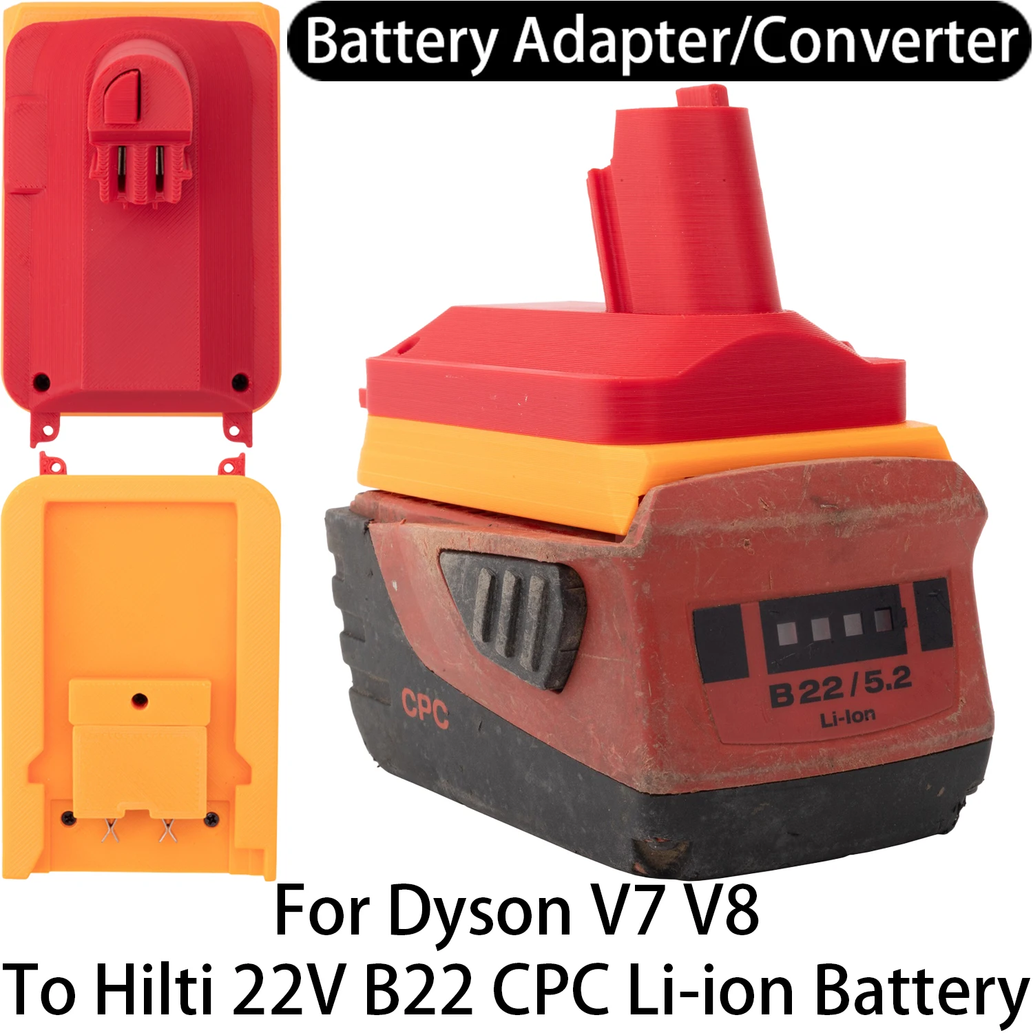 

Adapter Converter For Dyson V7 V8 Vacuum cleaner To Hilti 22V B22 CPC Li-ion Battery Adapter Converter Accessory