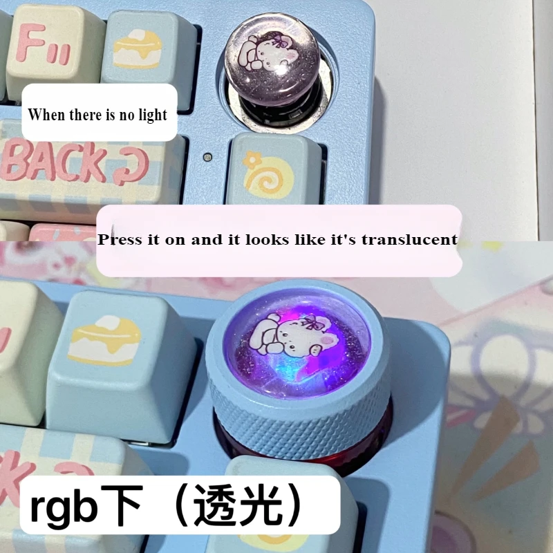 MiFuny-teclas con perilla de chica/gato, teclas Kawaii de resina personalizadas, teclas artesanales para teclado mecánico Hi8/Hi75, accesorios de regalo