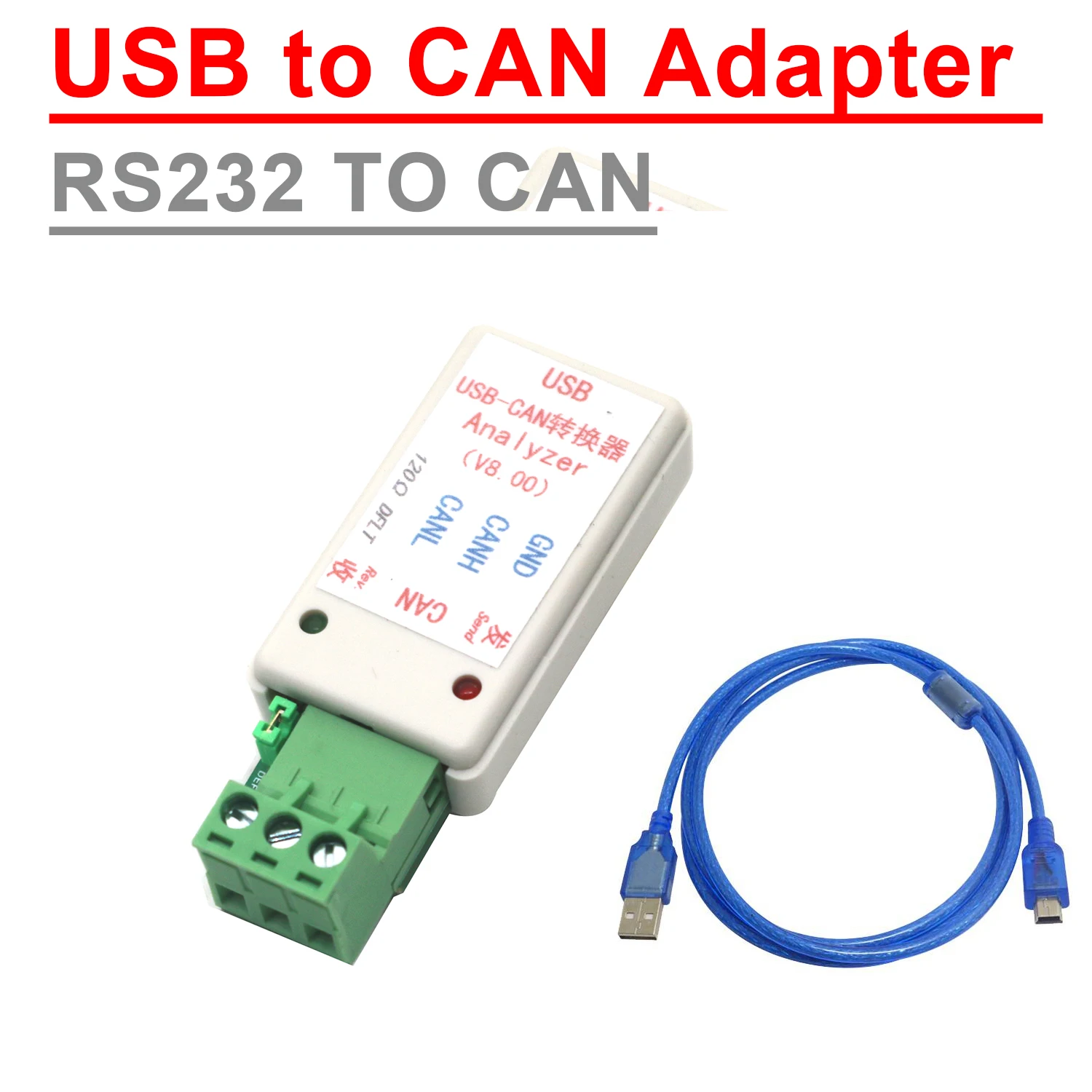 USB To CAN /RS232 TO CAN Serial Port Converter Adapter 232 CAN Bus Transfer Send / Receive DATA Communication Analysis