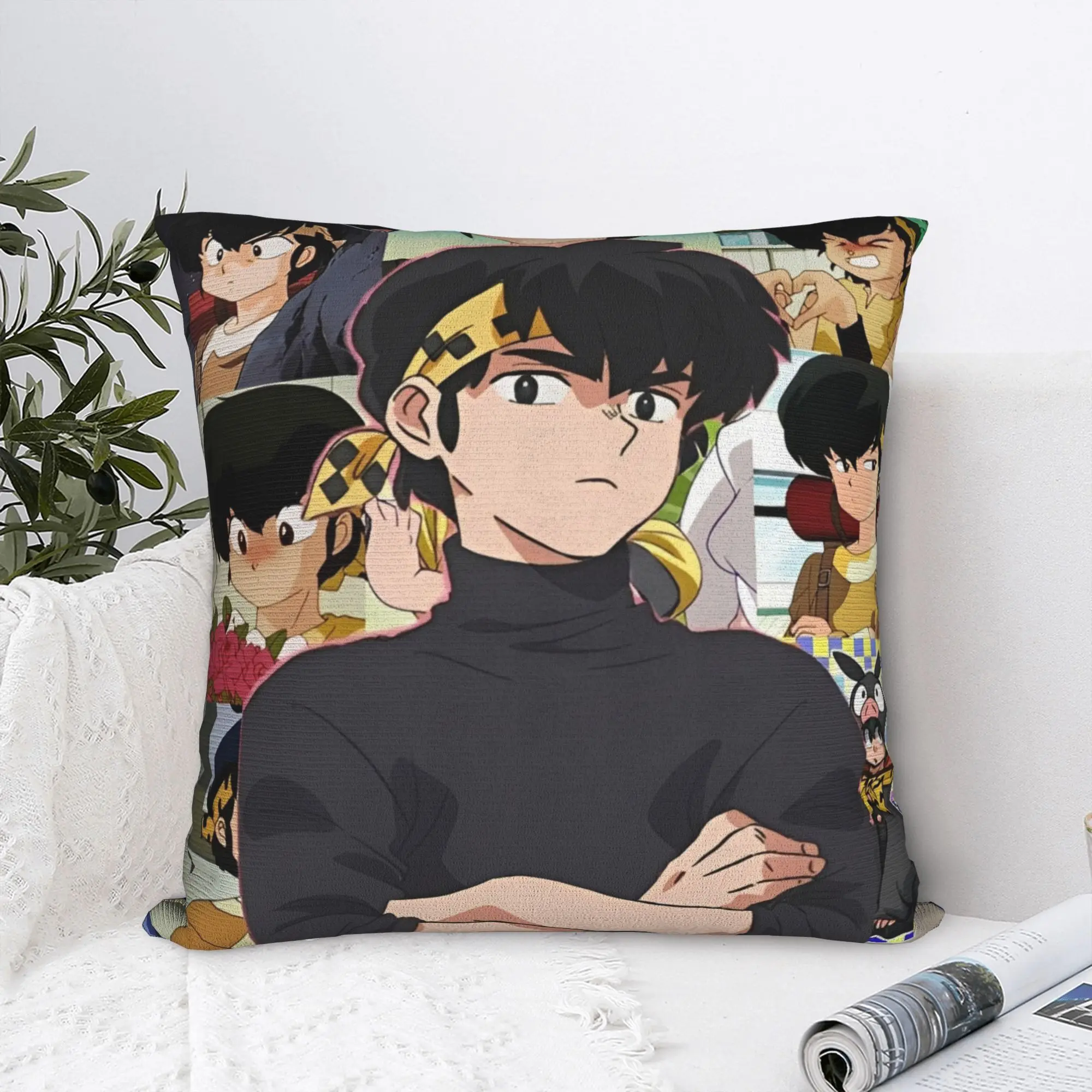 Ranma Saotom Anime Pillowcase Polyester Cushion Cover Decorations  Pillow Case Cover Seater Square 45X45cm